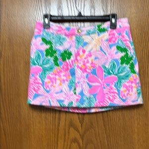 Lilly Pulitzer Pink and Green Floral Mini Skort